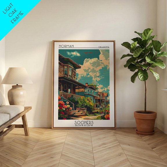Norman Travel Poster Print Travel Wall Decor Minimalist Poster Wall Art City Travel Poster City Art Print Travel Print