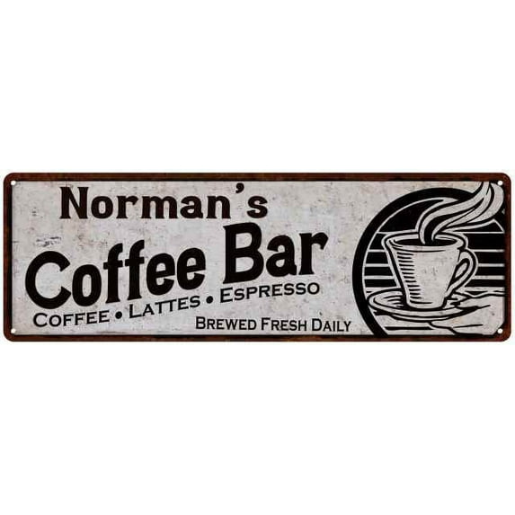 Norman's Coffee Bar Sign Kitchen Decor 6x18 106180007318