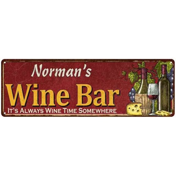 Norman's Wine Bar Red Home Kitchen Decor 8x24 Sign 108240056322