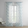thumbnail image 1 of Normandy Blue Printed Faux Linen Sheer Curtain (1 Panel), Normandy Blue, 50W X 120L, 1 of 9