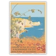 thumbnail image 1 of Normandy in Summer - Sea Baths & Excursions - French State Railways - Vintage Railroad Travel Poster by Géo Dorival c.1922 - Master Art Print 10in x 14in, 1 of 4
