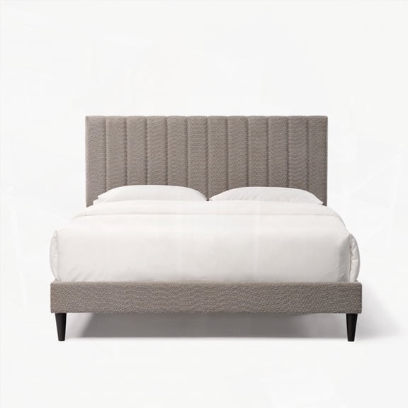 Normsman's Queen Dove Tufted Upholstered Platform Bed - Tungsten Gray, Boasting Noise-Reducing Velcro Straps and Easy Installation