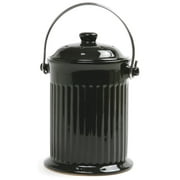 Norpro 1-Gallon Ceramic Jar Composter Crock, Kitchen Countertop Compost Bin - Black