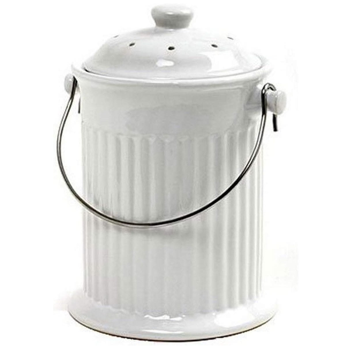 Norpro 1Gallon Ceramic Jar Composter Crock, Kitchen Countertop Compost