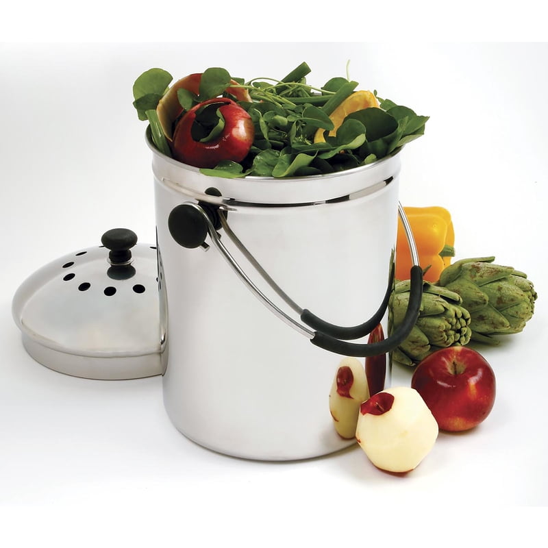 Norpro 1-Gallon Silver Stainless Steel Compost Keeper