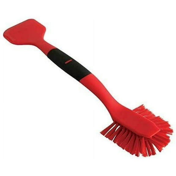 Norpro 2-in-1 Dish Scrub Brush Dishes Cleaning Scrubber Wand and Pot Scraper