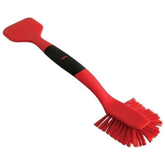 Norpro 2-in-1 Dish Scrub Brush Dishes Cleaning Scrubber Wand and Pot Scraper