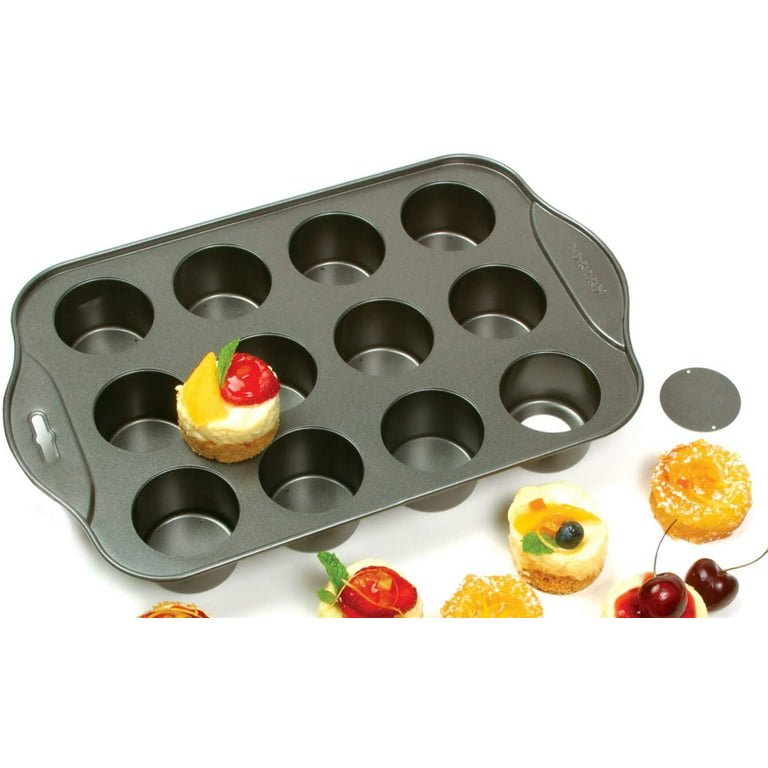 Deluxe Non-Stick 24 Holes Mini Cheese Cake/ Nonstick Mini Cheesecake Pan,24  Cup Removable Round Shape Cheese Cake Pan