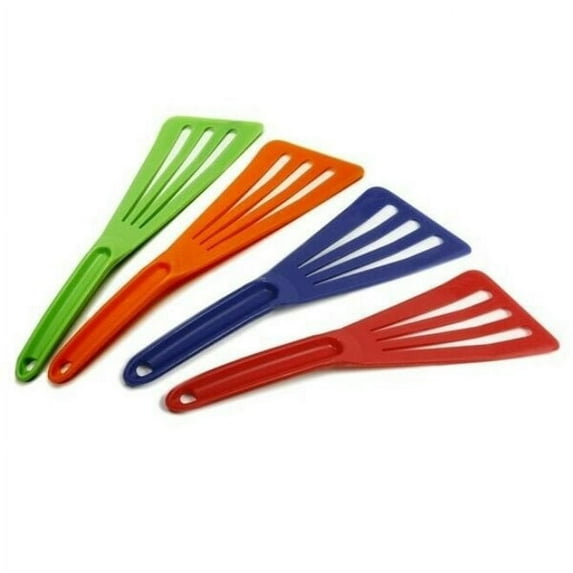 "Norpro 12"" My Favorite Heat Resistant Nylon Beveled Slotted Spatula Turner - 4 Color Combo"