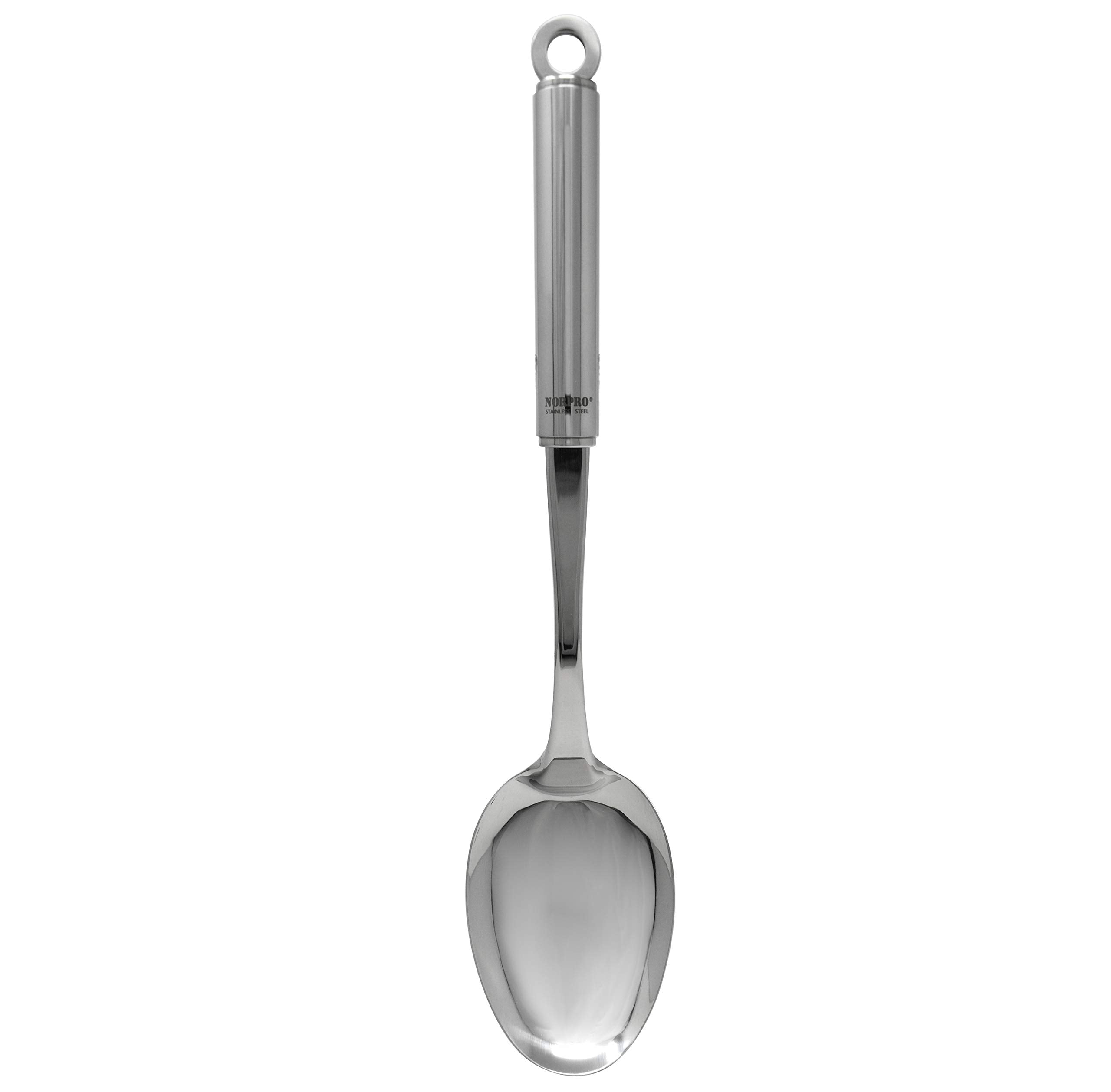 Norpro 1221 Krona Stainless Steel Solid Spoon, 13-Inch, Metallic ...