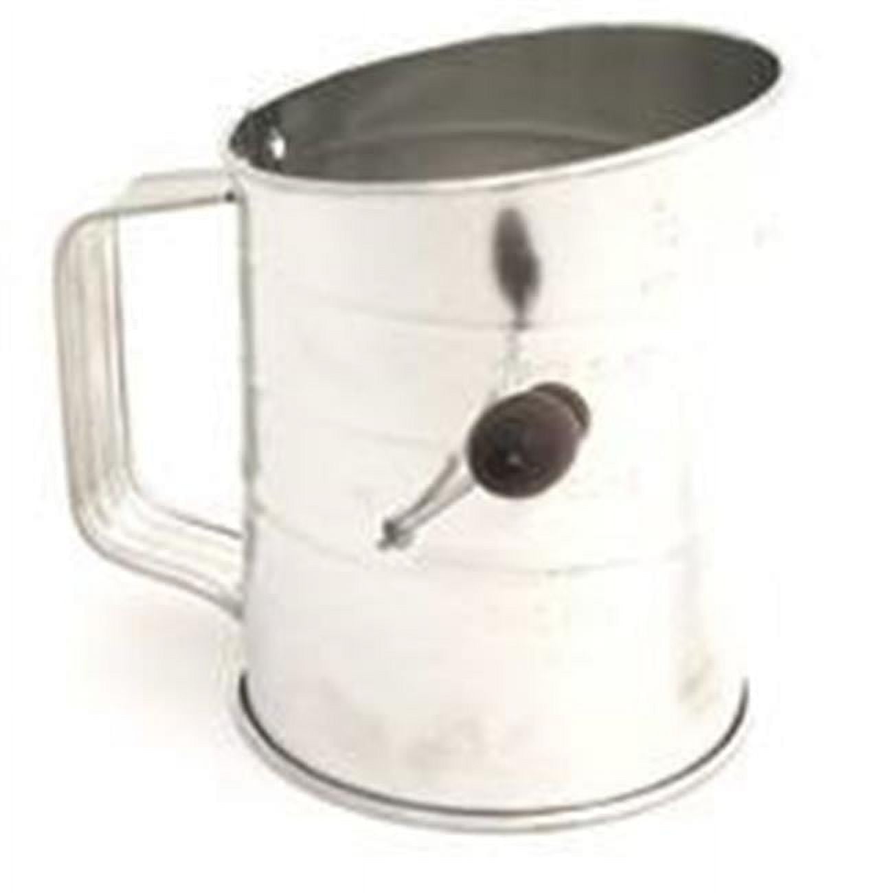  Norpro Polished Stainless Steel Hand Crank Sifter, 8 cups/64  ounces, As Shown: Stainless Steel Flour Sifter: Home & Kitchen