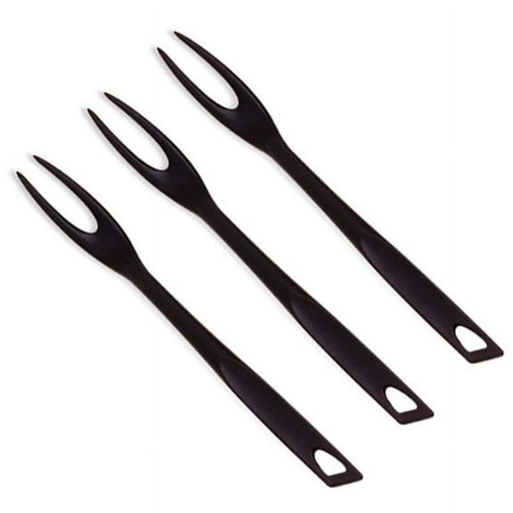 Norpro 14" High Heat Resistant Nylon Turning, Serving & Carving Fork - Black 3 Pack