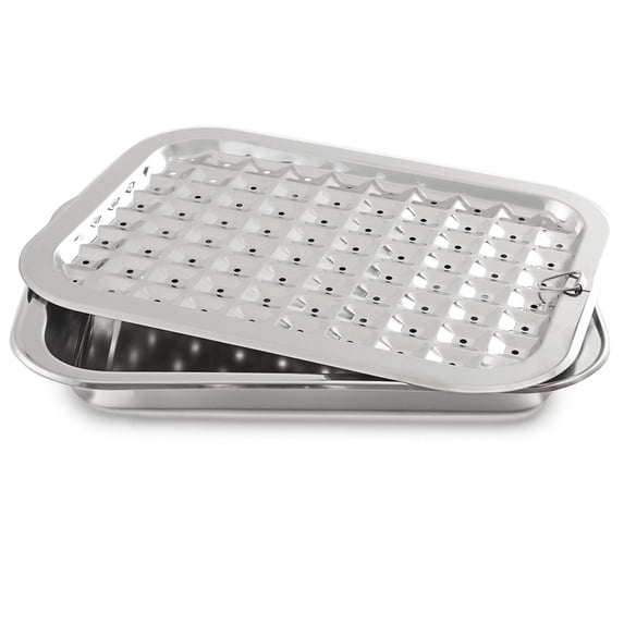 Norpro 2 Piece Stainless Steel Rectangular Oven Roasting Broil Pan and Drip Tray