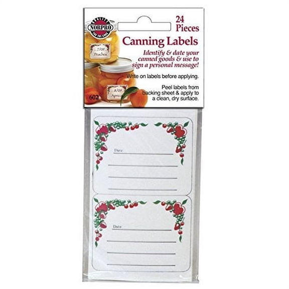 Norpro Canning Jar Labels - Rectangular, Multicolor - 24 Pack