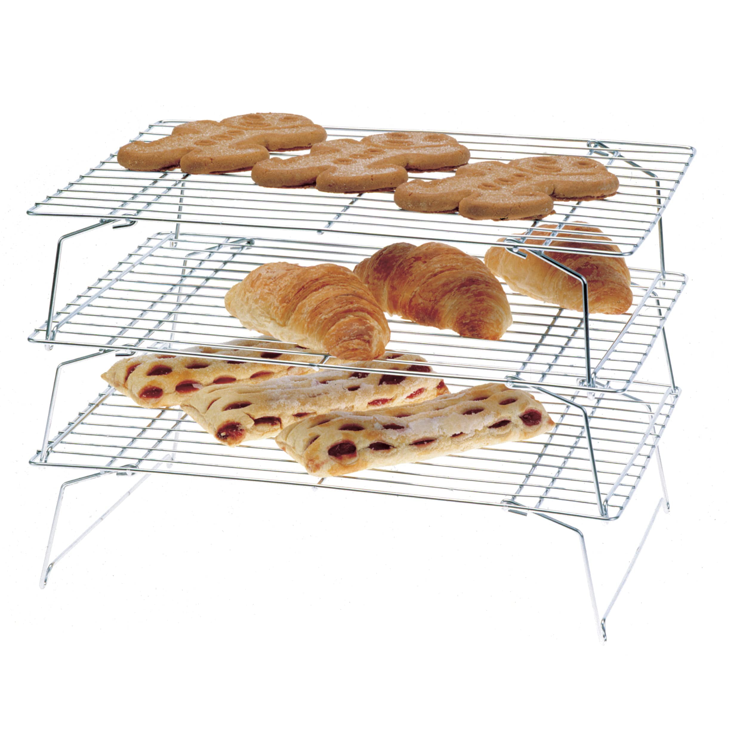 Chrome Steel 3-Tier Stackable Cooling Rack Set
