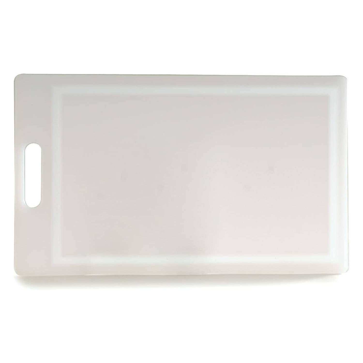 Thunder Group 15 x 9 x 1/2 White Polyethylene Cutting Board with Handle