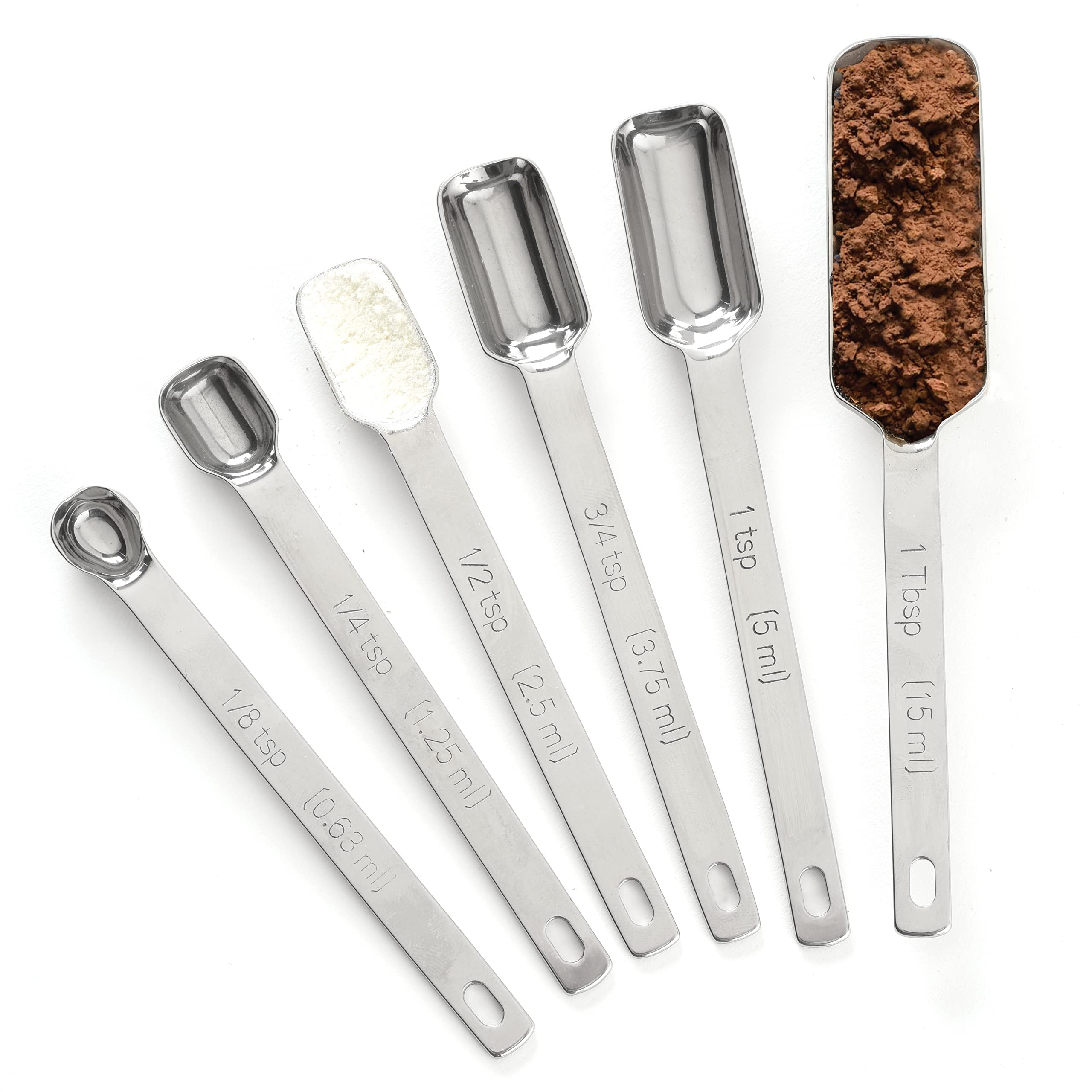 Heavy Duty Stainless Steel Metric Measuring Spoon Set, 6 Pieces