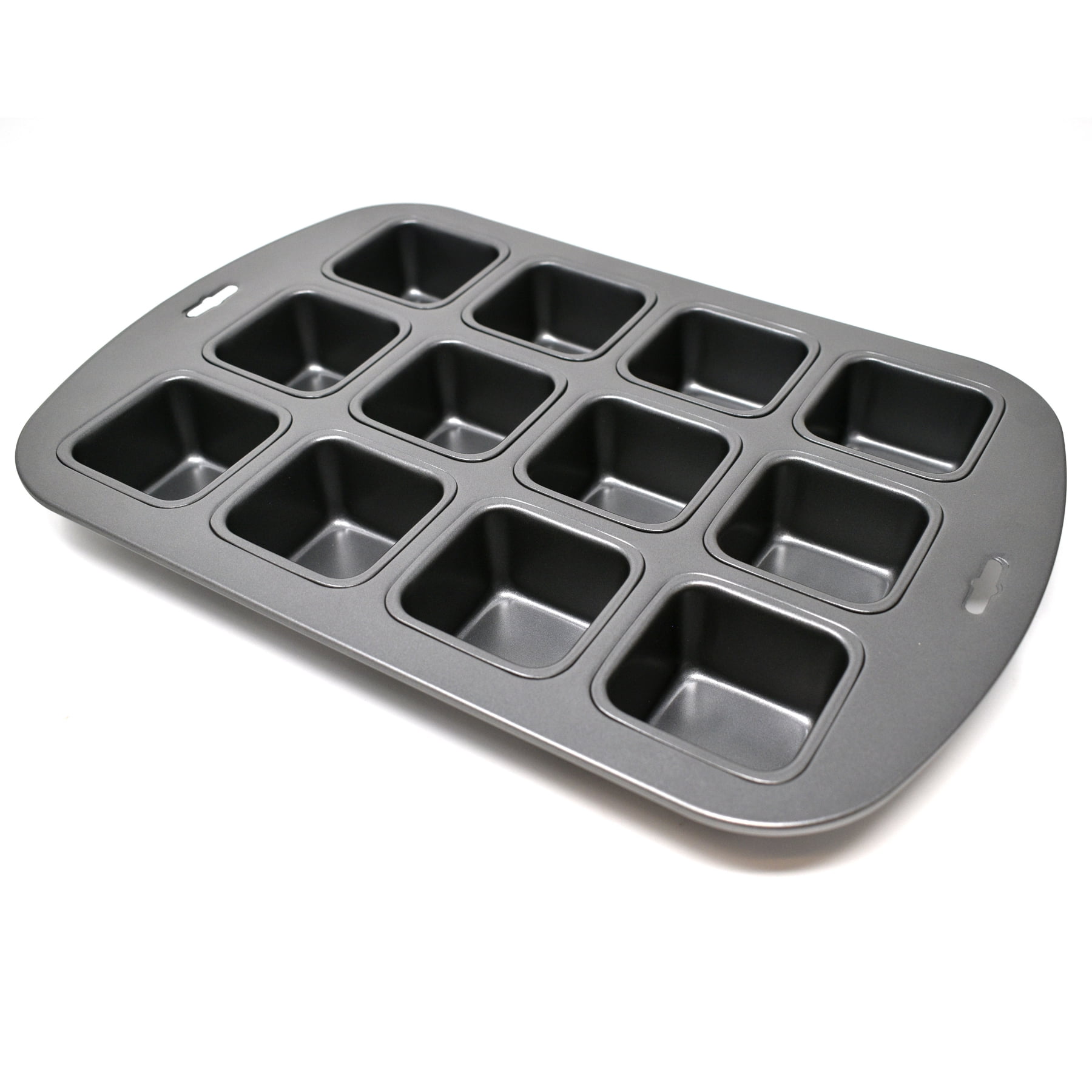 NDSWKR 2 Pack 12 Cavity Brownie Pan with Dividers, Non-Stick Square Muffin  Pan, All Edges Baking Pan for Cornbread, Cupcakes, Tart, Muffin Cakes