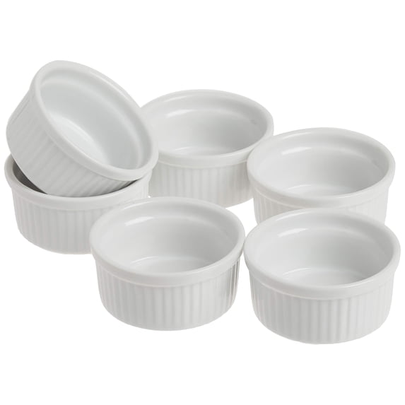 Traditional Size Ramekins Norpro 3oz Mini Souffle Porcelain Ramekins (Set of 6) - Oven Proof Safe ...