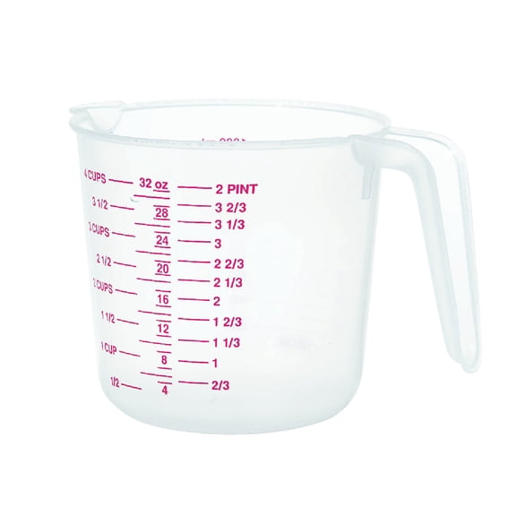 Norpro 4-Cup Capacity Plastic Measuring Cup, Multicolor, (Pack of 2)