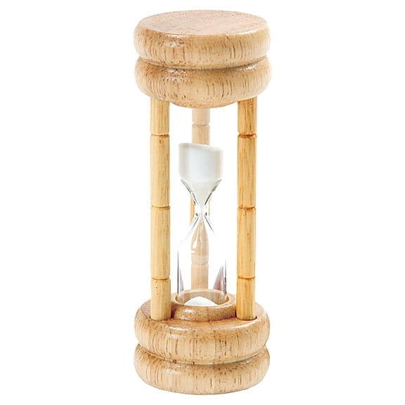 Norpro Three Minute Wood Timer, 1.5"D x 1.5"W x 4"H, Cream