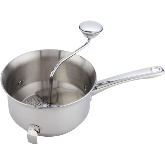 Norpro Multi-Purpose Stainless Steel Food Mill - Manual - 2.2 Qt, Silver Residential Use, Standard Application