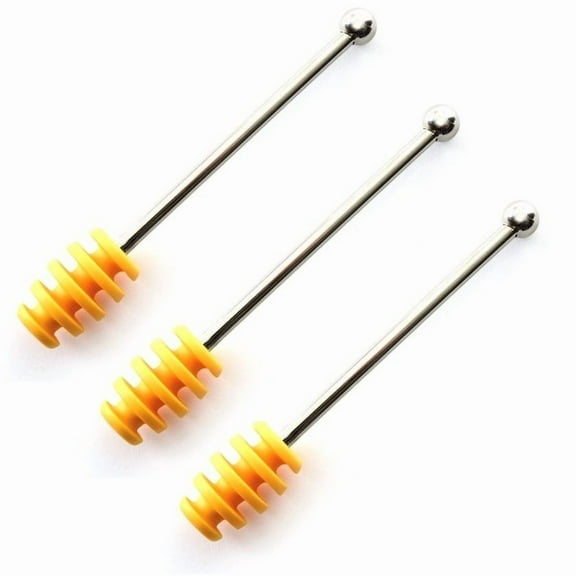 Norpro 6" Silicone Honey Dipper with Stainless Steel Handle 3 Pack