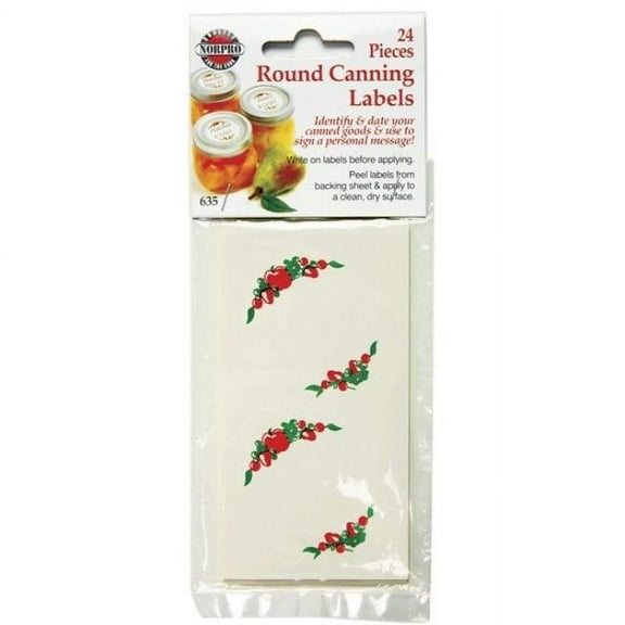 Norpro 24 pc Round Canning Food Mason Jar Labels - Identify Date Canned Goods