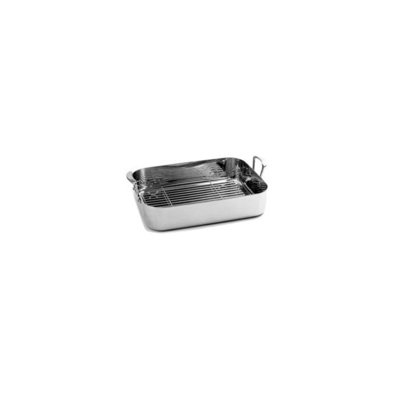 Norpro 651 Krona Stainless Steel 16.25 x 12.5 Roaster with Rack