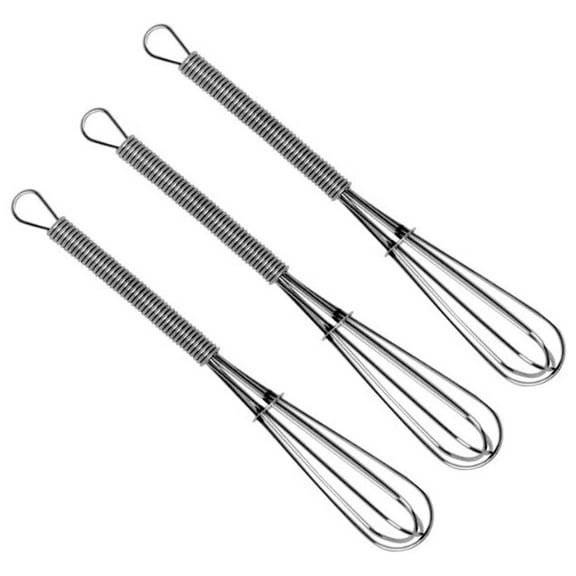 Norpro 7" Chrome Plated Wire Mini Whisk - Use to Whip Stir Mix Dressing Sauces 3 Pack