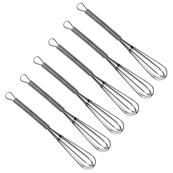 Norpro 7" Chrome Plated Wire Mini Whisk - Use to Whip Stir Mix Dressing Sauces 6 Pack