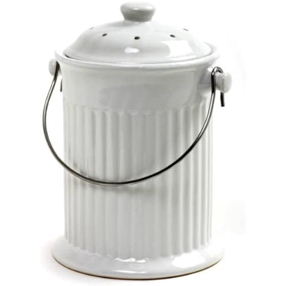 Norpro 93 1 Gallon White Compost Keeper Crock