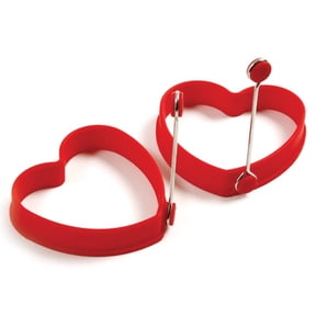 Norpro - 999R Norpro Silicone Heart Pancake/Egg Rings, 2 Pieces, One Size, Red