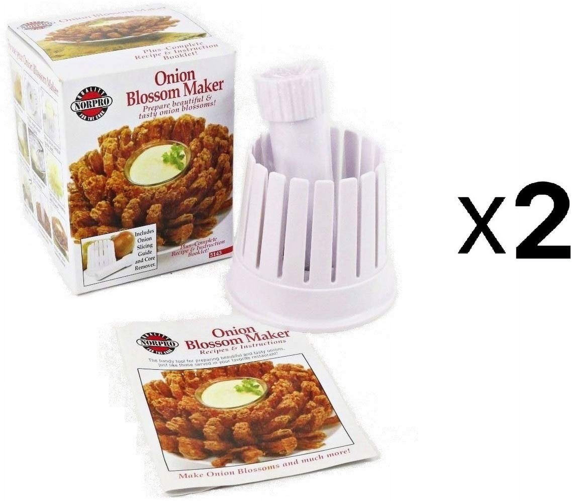 Norpro Blooming Onion Blossom Maker, White, Fry Slicer & Core