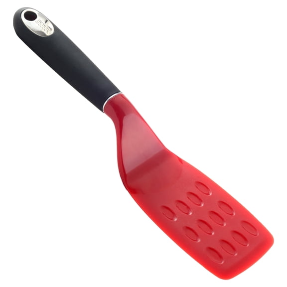 Norpro Brownie Spatula with Scalloped Blade, 9"L x 2"W, Red