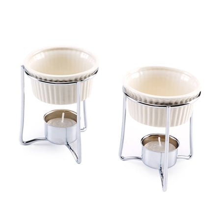 Norpro Butter Warmers, Set of 2, 4.25"L x 3.25"W x 3.25"H, White