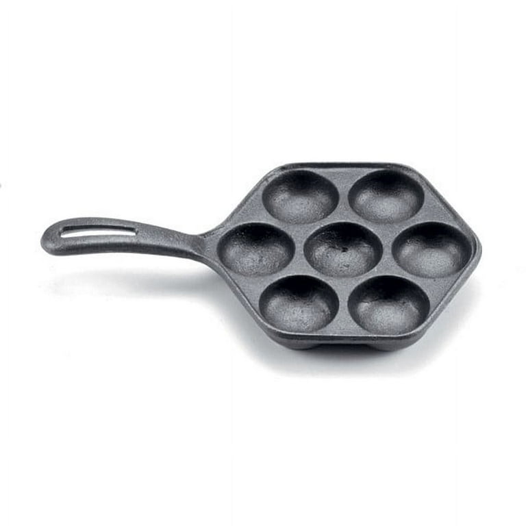 Commercial CHEF Cast Iron Danish Aebleskiver Pan, Preseasoned Cast Iron  Cookware for Pancake Puffs, Makes 7 Pancake Balls