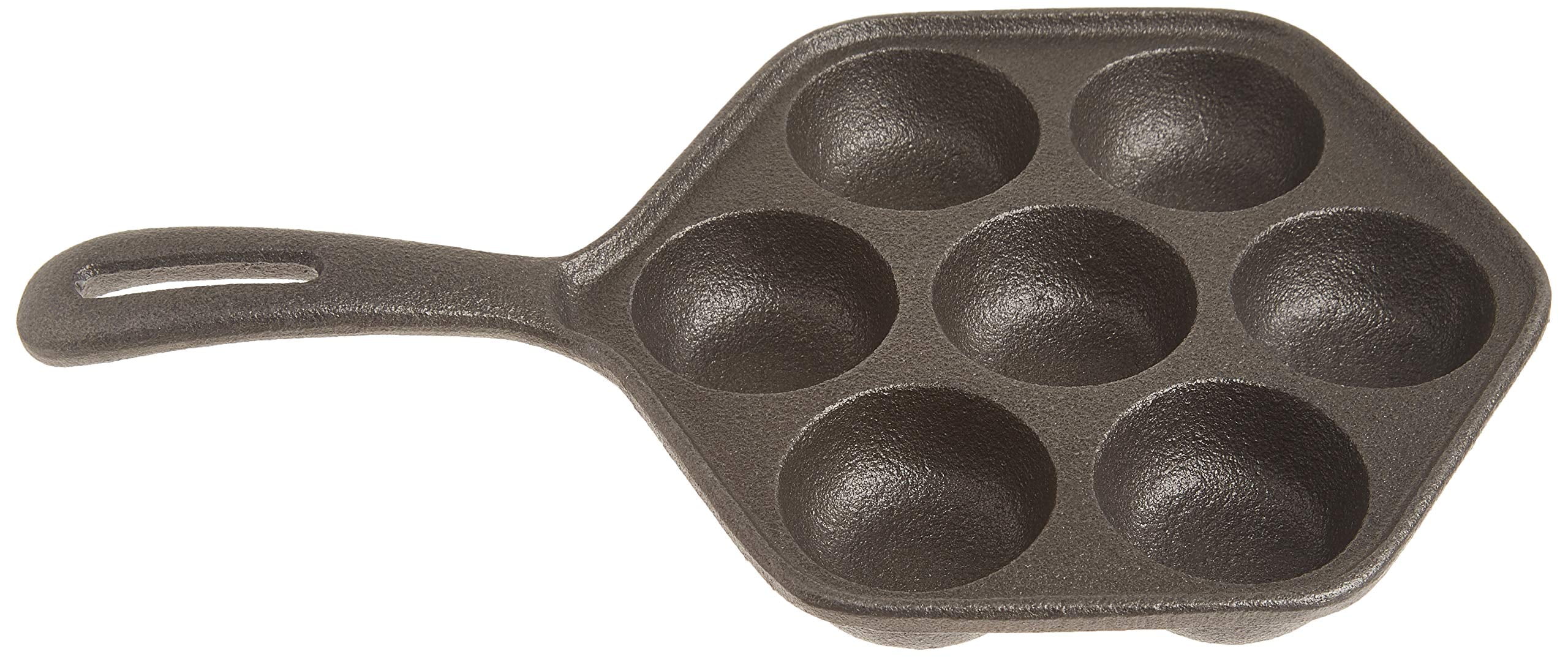 Black Cast Iron Aebleskiver Pancake Pan with Handle