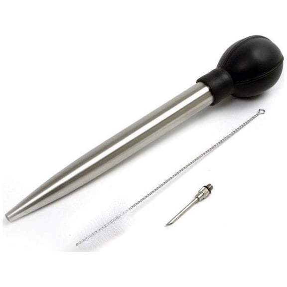 Norpro Deluxe Stainless Steel Baster with Injector and Cleaning Brush