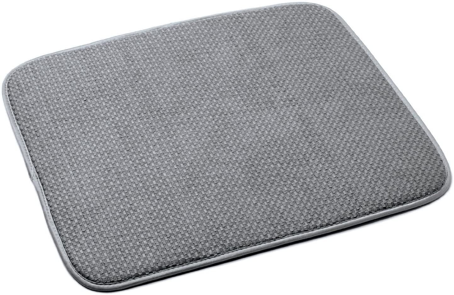 Gray Microfiber Foldable Dish Drying Mat