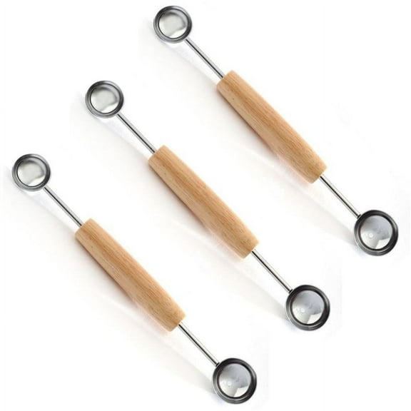 Norpro Double Melon Baller - Easily Scoop Decorative Balls of Fruit, Cheese or Ice Cream 3 Pack