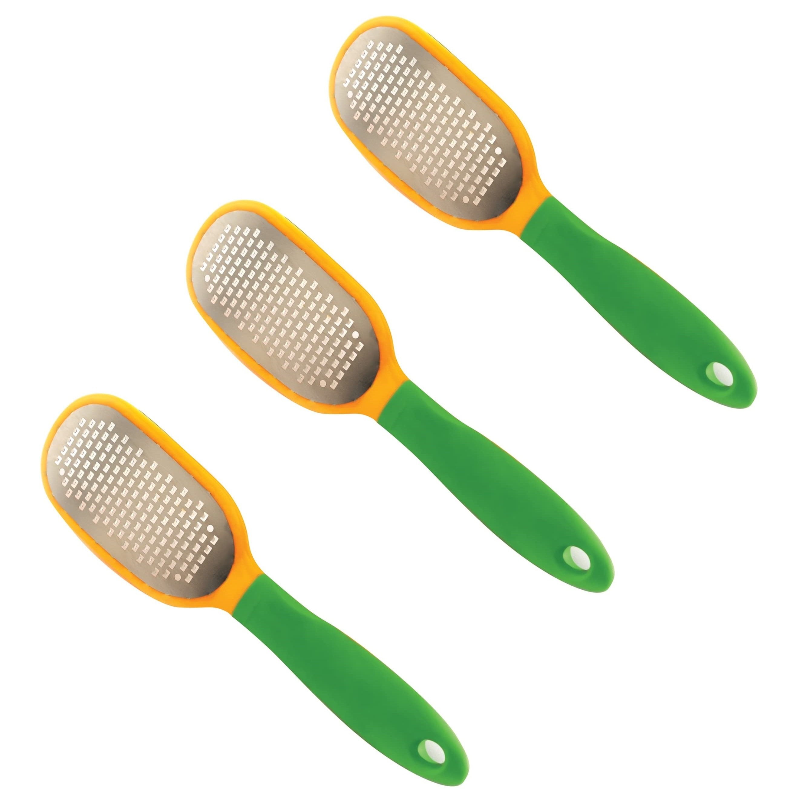 Grip-EZ Green and Orange Stainless Steel Citrus Zester Grater Set