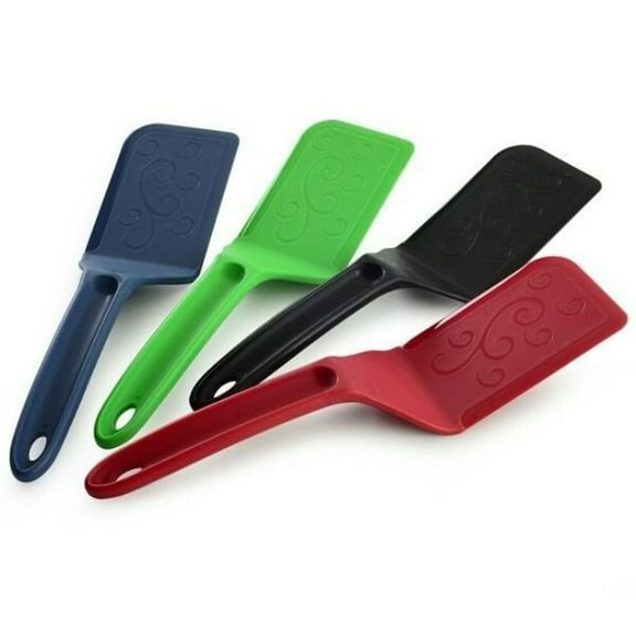 Norpro Heat-Resistant Rigid Nylon Spatula Turner - Pot & Pan Scraper - 4 Color Combo