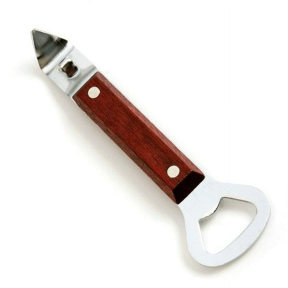 Norpro Heavy Duty Wood Handle Soda Pop Beer Can Punch and Bottle Opener