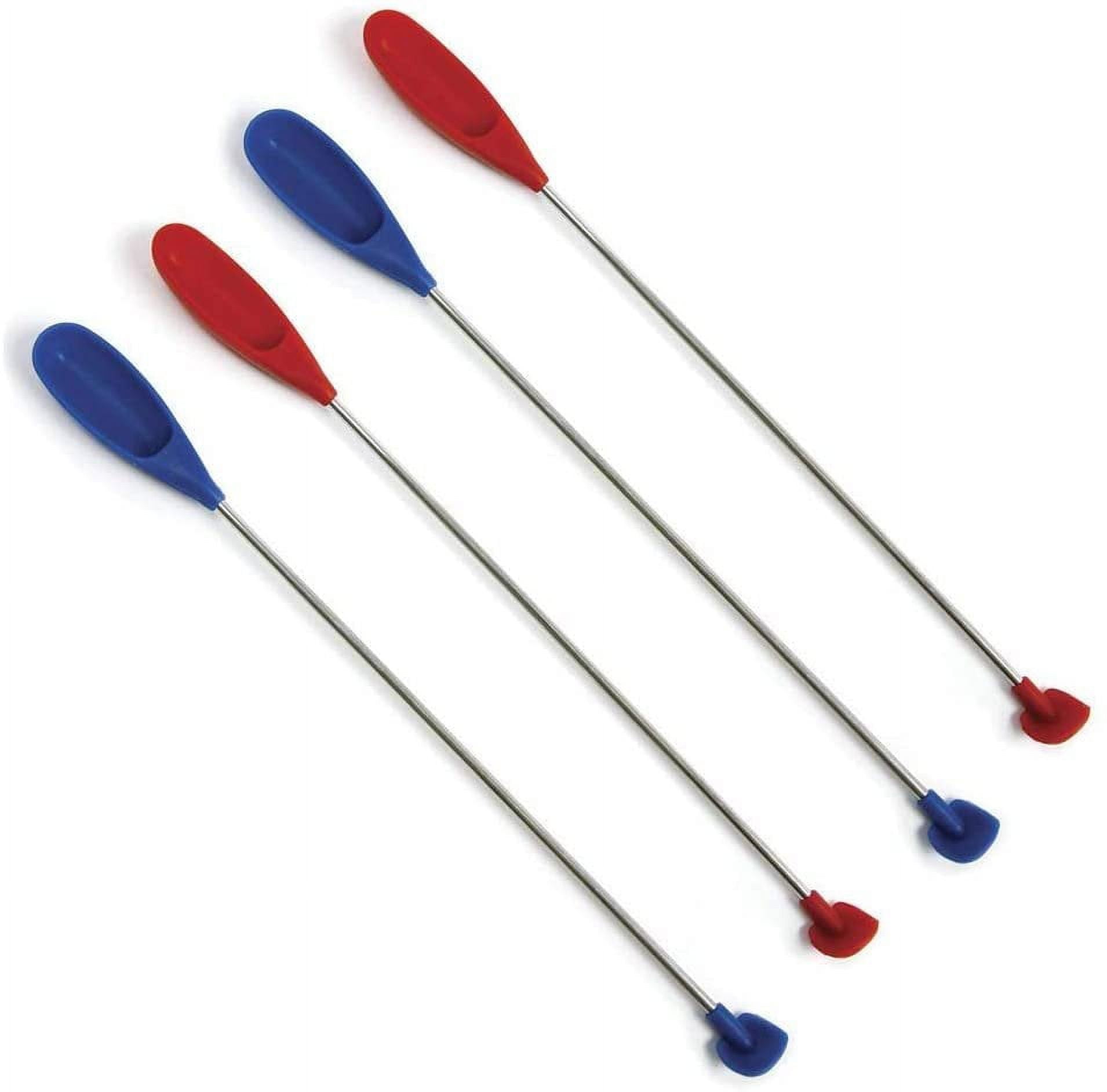 Norpro Jar Scraper Silicone Spatula 4pack, Combo Red & Blue