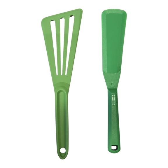 Norpro My Favorite Nylon Kitchen Spatula and Angled Slotted Spatula Turner Set - Green