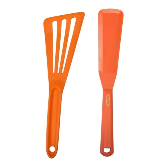 Norpro My Favorite Nylon Kitchen Spatula and Angled Slotted Spatula Turner Set - Orange