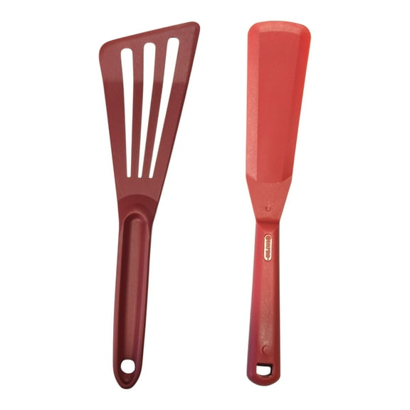 Norpro My Favorite Nylon Kitchen Spatula and Angled Slotted Spatula Turner Set - Red