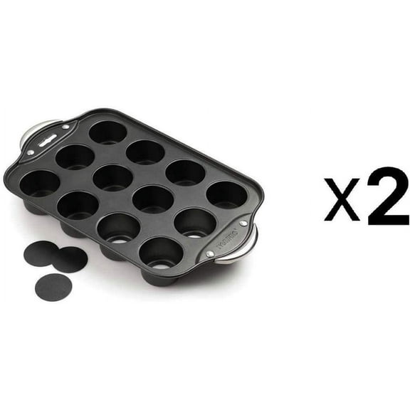 Norpro Nonstick 12 Mini Cheesecake/Muffin Quiche Cupcake Tarts Pan 2" Dia 2-Pack