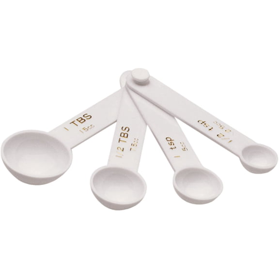 Norpro Plastic Measuring Spoon Set, Set of 4, 4 Piece, White